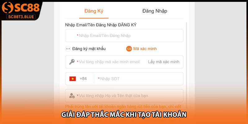 Giải đáp thắc mắc khi tạo tài khoản